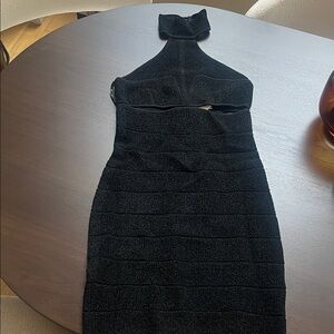 Herve Leger Black Backless Dress